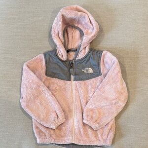 The North Face Kids Fleece Hoodie in Pink and Gray